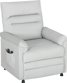 HOMCOM Poltrona relax elétrica massagem e aquecimento, poltrona reclinável, apoio para os pés, motor silencioso, 82x99x106cm, cinza | Aosom Portugal