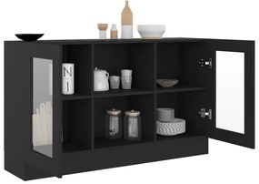 Armário vitrine 120x30,5x70 cm derivados de madeira preto