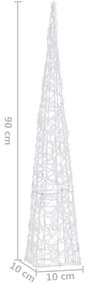 Cone de iluminação decorativo c/ LEDs azuis acrílico 90 cm