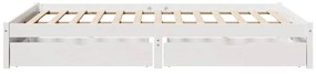 Cama sem colchão 135x190 cm madeira de pinho maciça branco