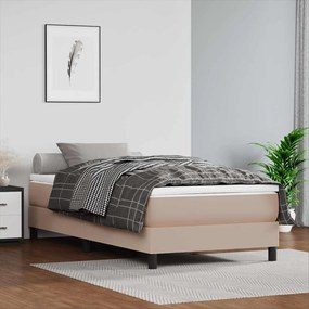 vidaXL Colchão de molas ensacadas infantil couro artificial cappuccino