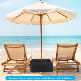 Saco de areia pentagonal para base de guarda-sol 47 x 46 x 16 cm, impermeável, abertura lateral, fivelas, alça dobrável e removível, para pátio, praia