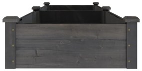 Canteiro elevado c/ forro 240x60x25 cm abeto maciço cinzento