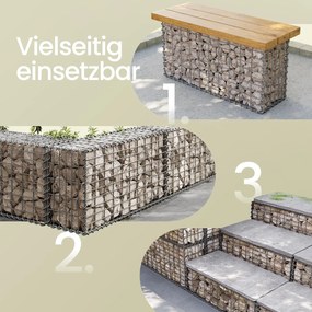 Conjunto de 2 unidades de cestos gabião em aço para pedras 100 x 50 x 30 cm prateado