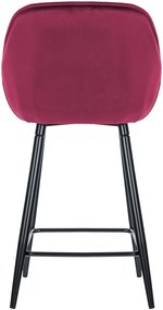 Banco de bar Gibson em veludo e com estrutura preta 54 x 103 x 57,5 cm Roxo