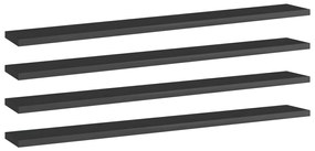 vidaXL Prateleiras para estante 4 pcs 80x10x1,5cm contraplacado preto