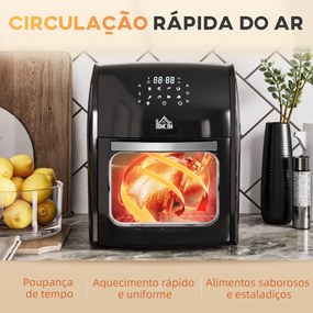 HOMCOM Fritadeira sem Óleo 3 em 1 12L Fritadeira sem Óleo 1800W Forno