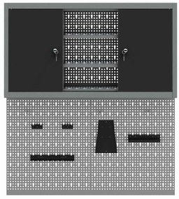 Conjunto de Armário de Ferramentas e Painel de Ferramentas VidaXL 3 Pe