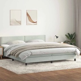 vidaXL Cama com molas/colchão cinzento-claro 200x210 cm veludo