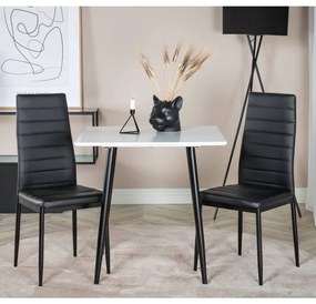 444739 Venture Home Cadeiras de jantar Slim 2 pcs aspeto de couro preto