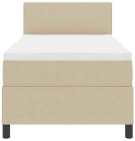 Cama Box Spring com Colchão Verde Claro Cinza 90x200 cm Tecido de Velu