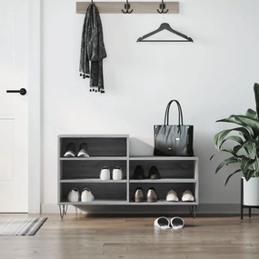 vidaXL Sapateira 102x36x60 cm derivados de madeira cinzento sonoma