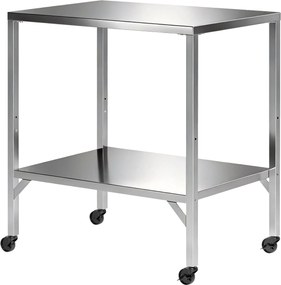 Carrinho de churrasco 85 x 60 x 92 cm com mesa de preparação para exterior, com bancada e rodas em aço inoxidável, prateado