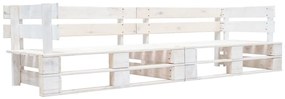 Sofá de paletes para jardim com 2 lugares madeira branco