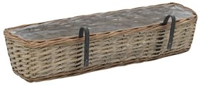 Floreira de varanda 2 pcs 80 cm vime com forro em PE