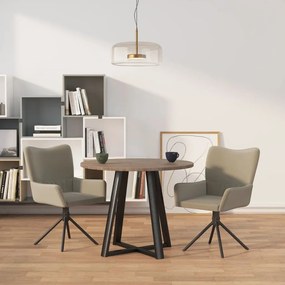 Cadeiras de jantar giratórias 2 pcs veludo cinzento-claro