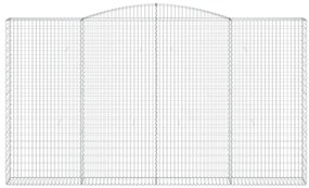 Cestos gabião arqueados 3pcs 400x30x220/240cm ferro galvanizado
