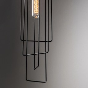 Candeeiro de Teto Wire – Preto – 12 x 12 cm, Altura 136 cm