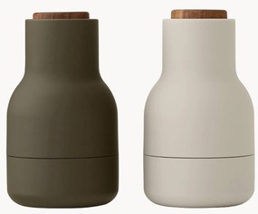 Moinhos de sal e pimenta pequenos com tampas em nogueira Bottle Grinder, conjunto de 2