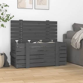 825000 vidaXL Caixa de arrumação 91x40,5x42 cm madeira de pinho maciça cinza