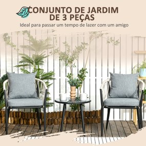 Conjunto Móveis de Jardim 3 Peças Conjunto Móveis de Exterior Incluí M