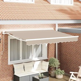 vidaXL Toldo Retrátil Manual Bege 350x200 cm