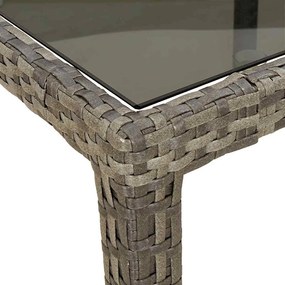 Mesa de Jantar Cinza 90x90x75 cm Vime Sintético
