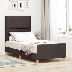 Cama vidaXL Castanho Escuro 90x200 cm em Tecido