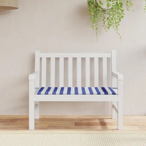 vidaXL Almofadão p/ banco jardim 120x50x4 cm tecido oxford azul/branco