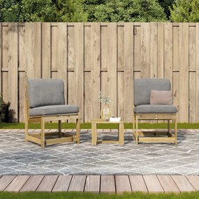 Conjunto de Jardim - 2 Poltronas e 1 Mesa - Madeira de Pinho Impregnad