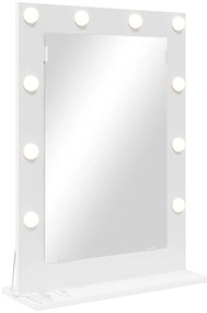 vidaXL Espelho de vaidade com luzes de LED Branco 70x50x18 cm