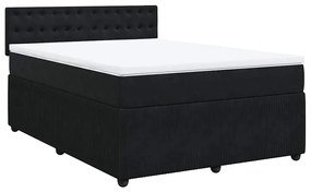 Cama com molas/colchão 160x200 cm veludo preto