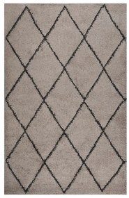 vidaXL Tapete shaggy de pelo alto 200x290 cm bege/antracite