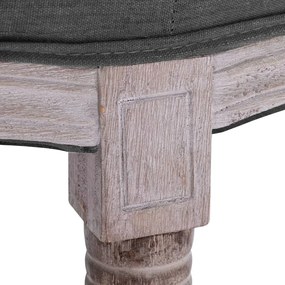 Banco em linho e madeira maciça 150x40x48 cm cinzento-escuro