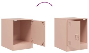 Mesas de cabeceira 2 pcs 34,5x39x44 cm aço rosa