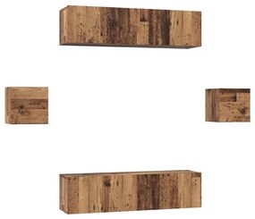 Conjunto de móvel de TV Montado na parede com armazenamento com porta