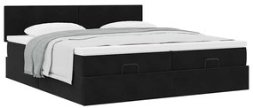 Estrutura de cama otomana com colchões 160x200 cm veludo preto