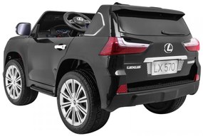 Carro elétrico para Crianças 24V 4x4 2 Lugares Lexus LX570 Rodas de EVA, Assento de couro Preto Pintado