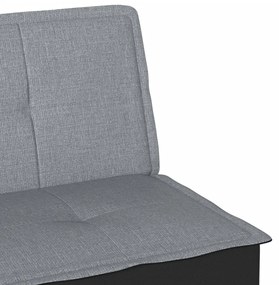 Sofá-cama tecido cinzento-claro