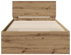 Estrutura de Cama Carvalho Artesanal 90x190 cm Madeira Reforçada