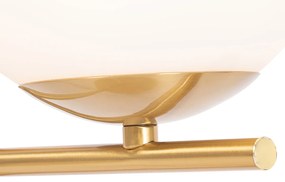 Candeeiro de mesa Art Déco ouro e vidro opala - Flore Design