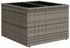 Conjunto de Sofá de Jardim de 6 Peças com Almofadas Cinza de Rattan Po