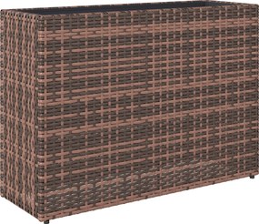 Outsunny Canteiro elevado com pés ajustáveis, vaso de rattan com revestimento removível para terraço e varanda, Castanho | Aosom Portugal