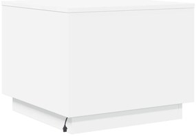 Mesa de centro com luzes LED 50x50x40 cm branco