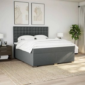 Cama com molas/colchão 180x200 cm tecido cinzento-escuro