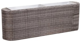 vidaXL Floreira de jardim 120x24x40 cm vime PE cinzento