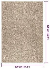 Tapete ZIZUR bege 120x170 cm aspeto de juta interior e exterior