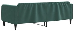 Sofá-cama 100x200 cm veludo verde-escuro