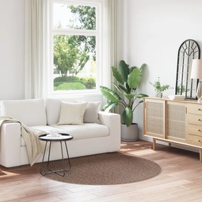 Tapete Peludo vidaXL com Fundo de Látex Marrom ø160 cm