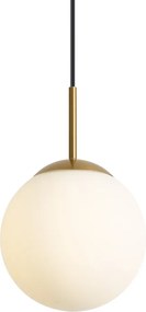 Candeeiro Pendente Art Deco Dourado com Vidro Opalino IP44 - Flore